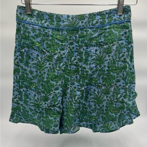 Anthropolgie Elephant Floral Print Rayon Linen Shorts Extra Small- Pre Own - Picture 1 of 15